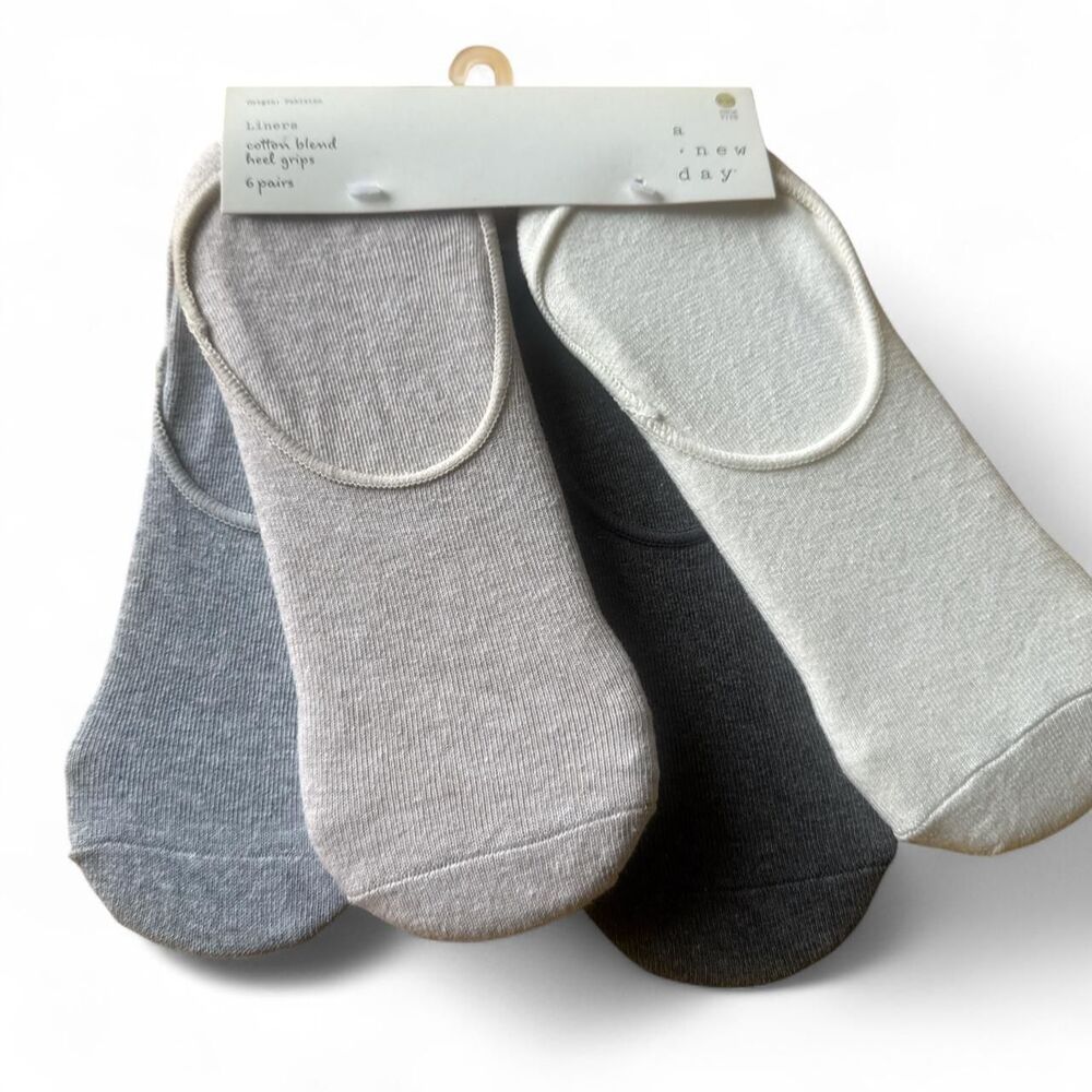 A New Day 6 pack Cotton/polyester blend heel grip socks